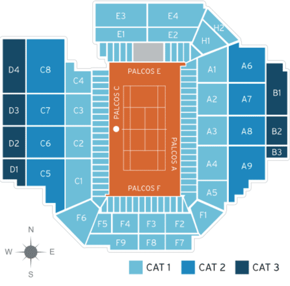 Barcelona Open Seating Map