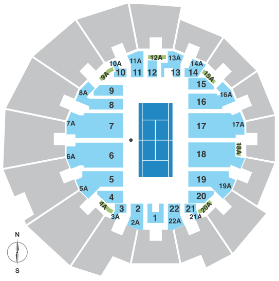 US Open Seating Map