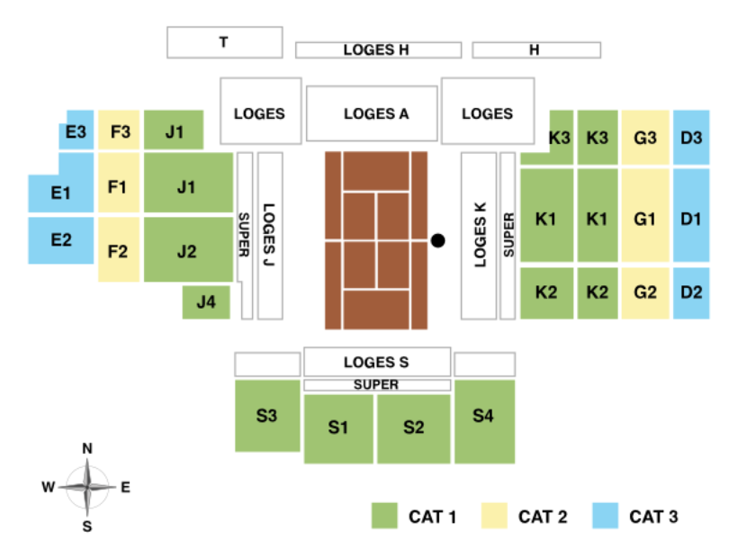 Monte Carlo Masters Seating Map