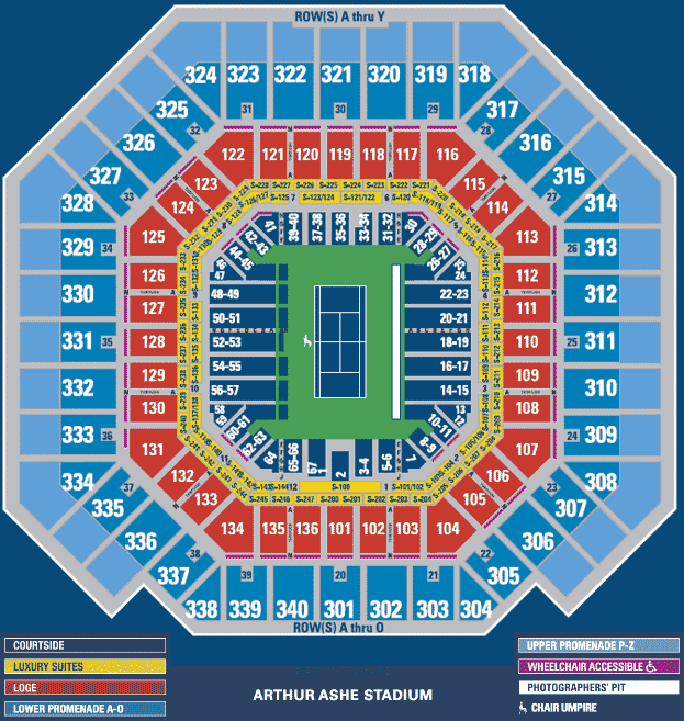US Open Seating Map